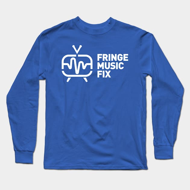 FRINGE MUSIC FIX Retro Logo T-Shirt (White Variant) Long Sleeve T-Shirt by Sudburied